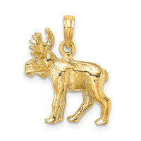14K 3-D Textured Moose Charm-K6606