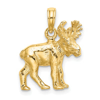 14K 3-D Textured Moose Charm-K6606