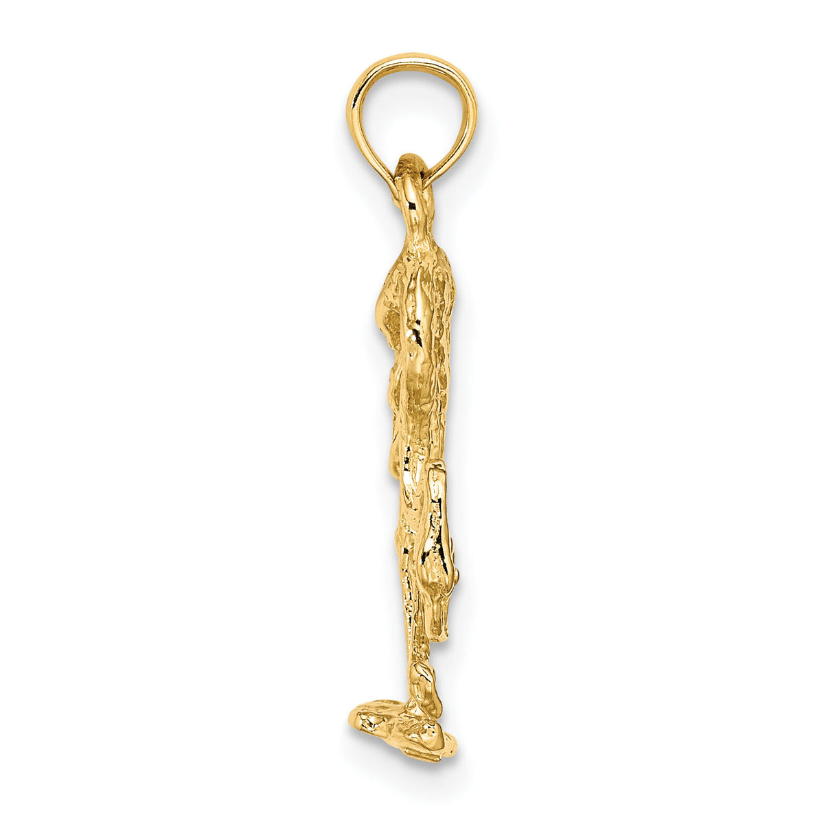 14K 3-D Textured Flamingo Charm-K6608