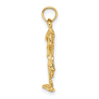 14K 3-D Textured Flamingo Charm-K6608