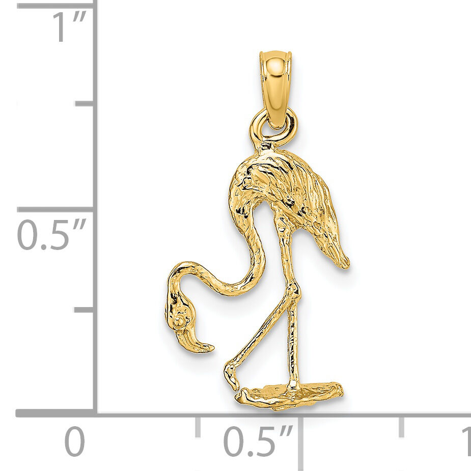 14K 3-D Textured Flamingo Charm-K6608