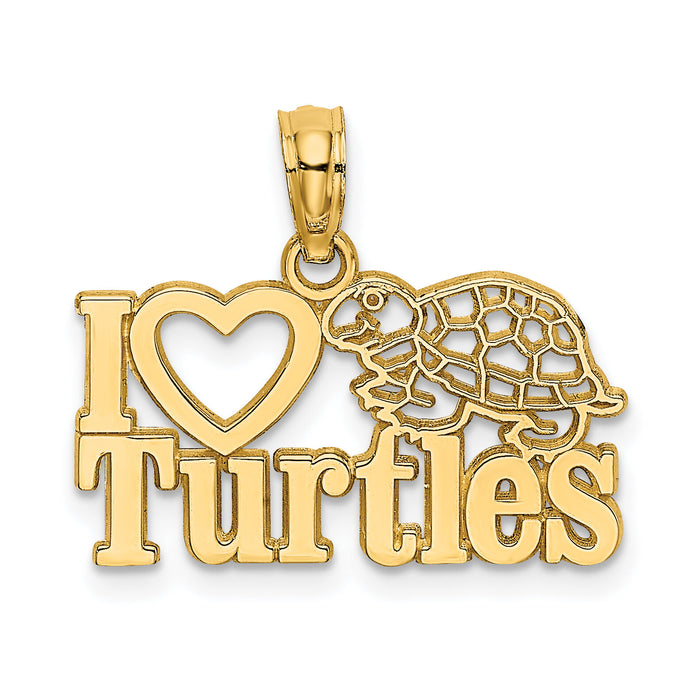 14K I HEART TURTLES Charm-K6609