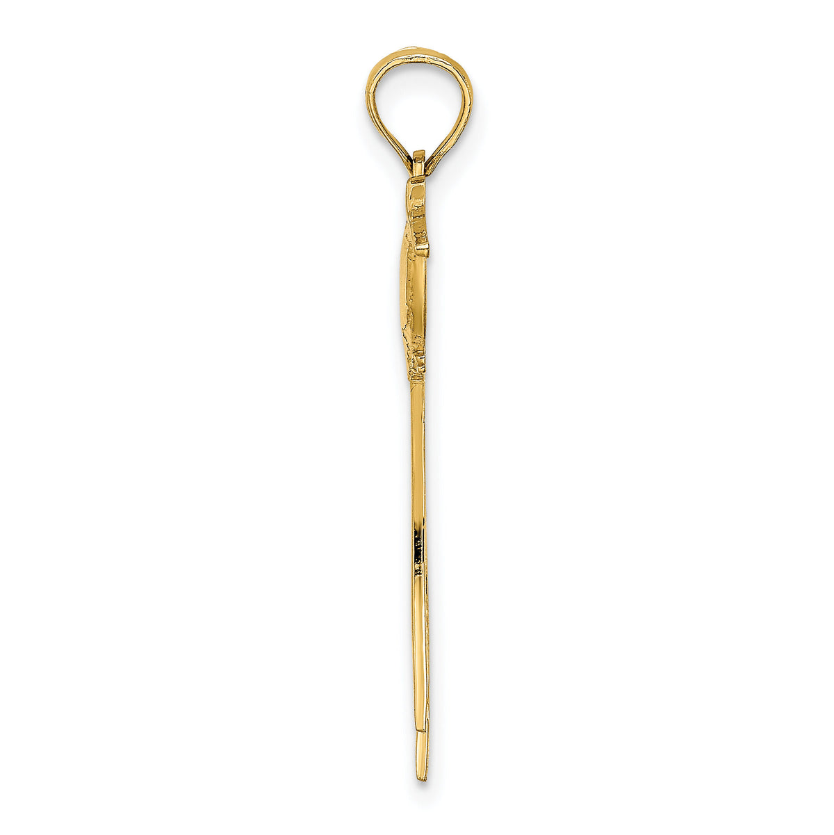 14K Polished Bird w/ Long Tail Charm-K6610