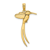 14K Polished Bird w/ Long Tail Charm-K6610