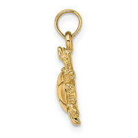 14K 3-D Polished Land Turtle Charm-K6611