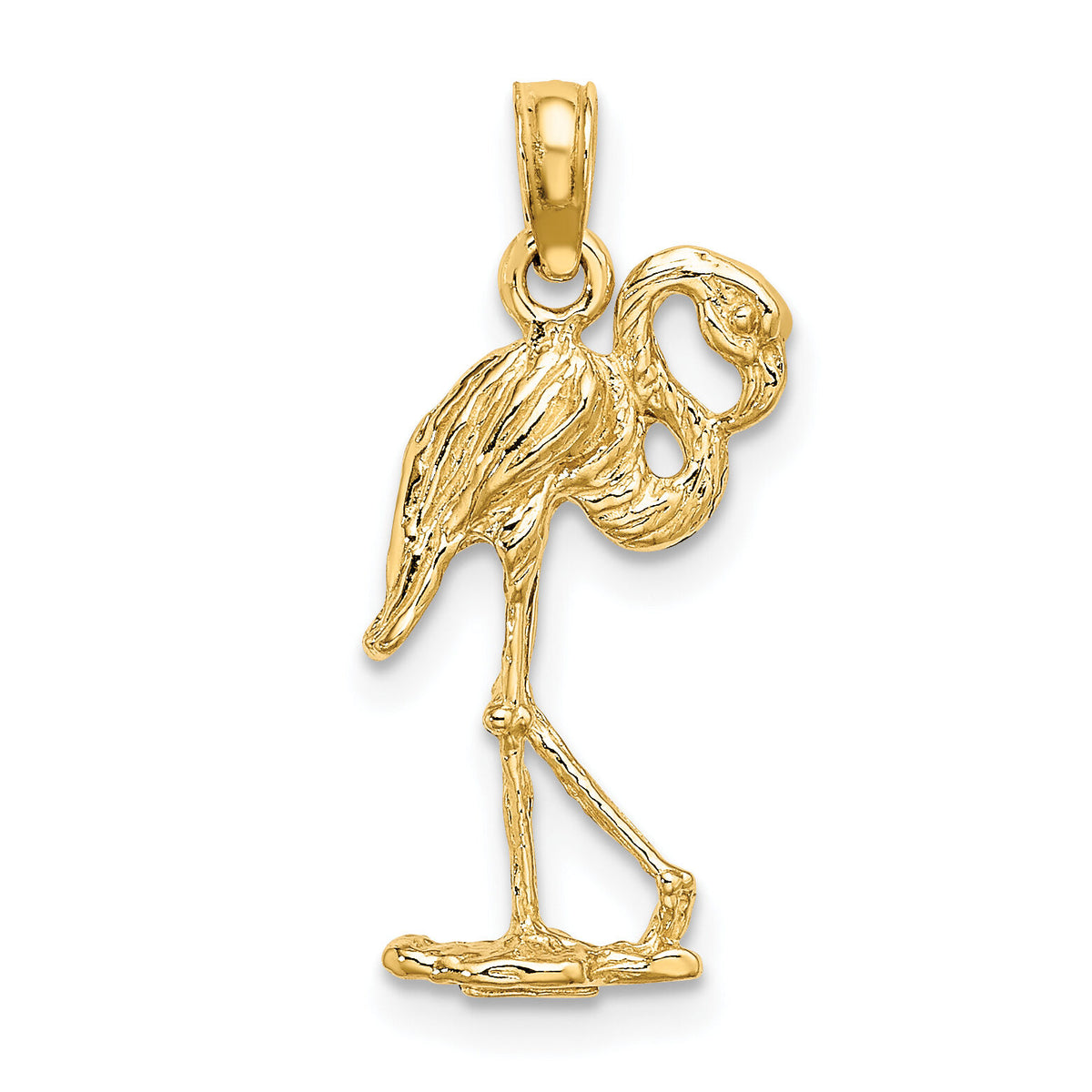14K 3-D Flamingo w/ Head Up Charm-K6612