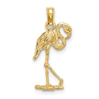 14K 3-D Flamingo w/ Head Up Charm-K6612