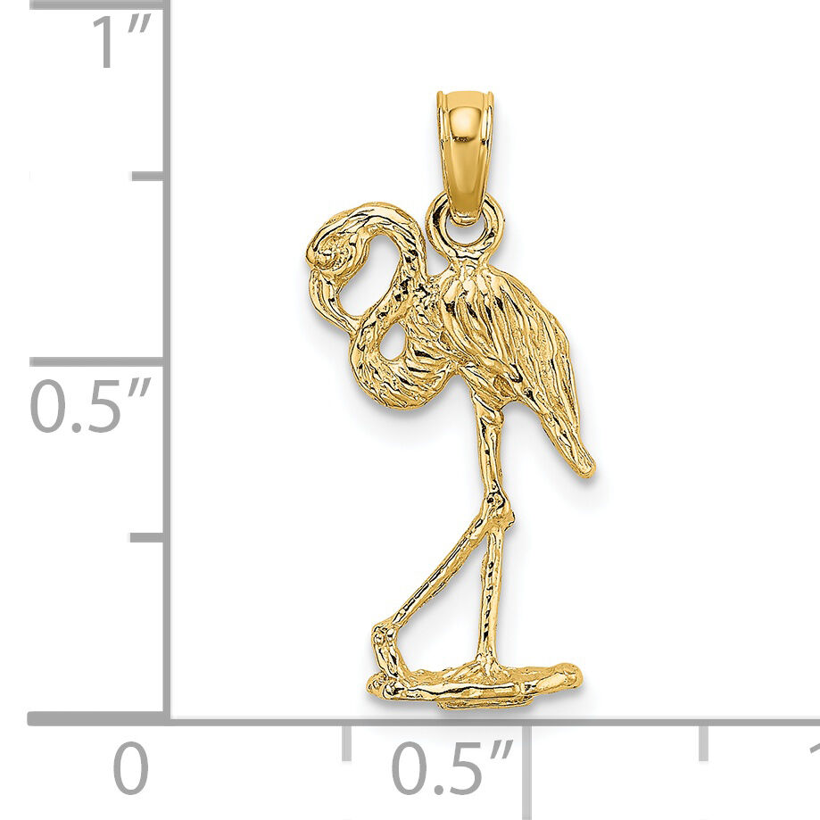 14K 3-D Flamingo w/ Head Up Charm-K6612