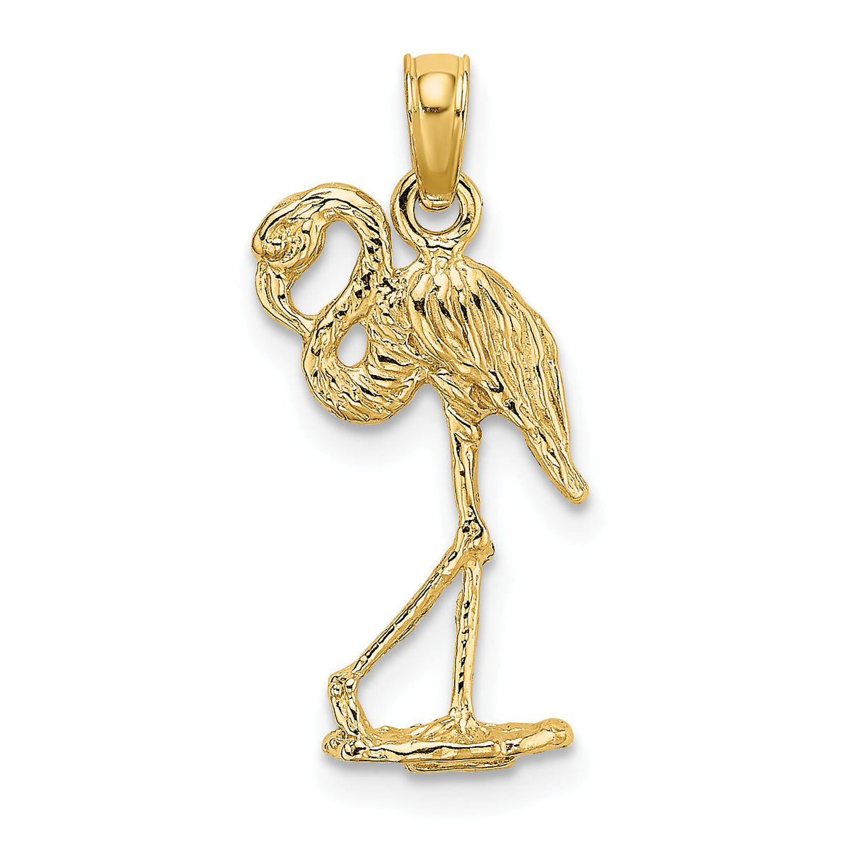 14K 3-D Flamingo w/ Head Up Charm-K6612