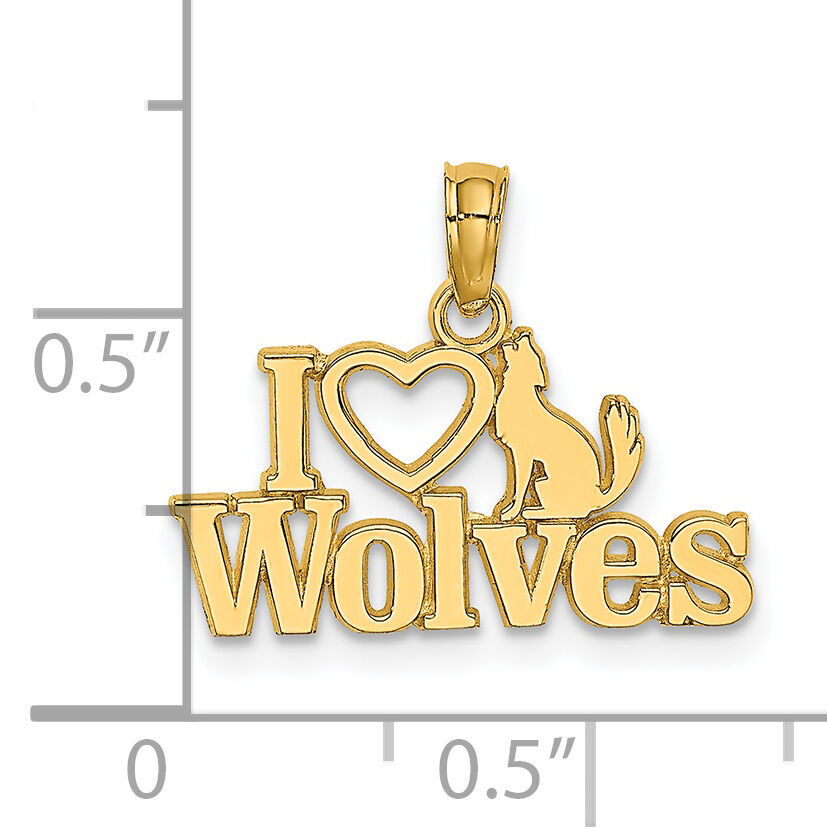 14K I HEART WOLVES Charm-K6614