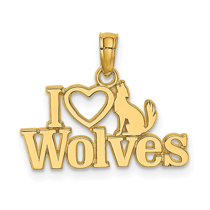 14K I HEART WOLVES Charm-K6614