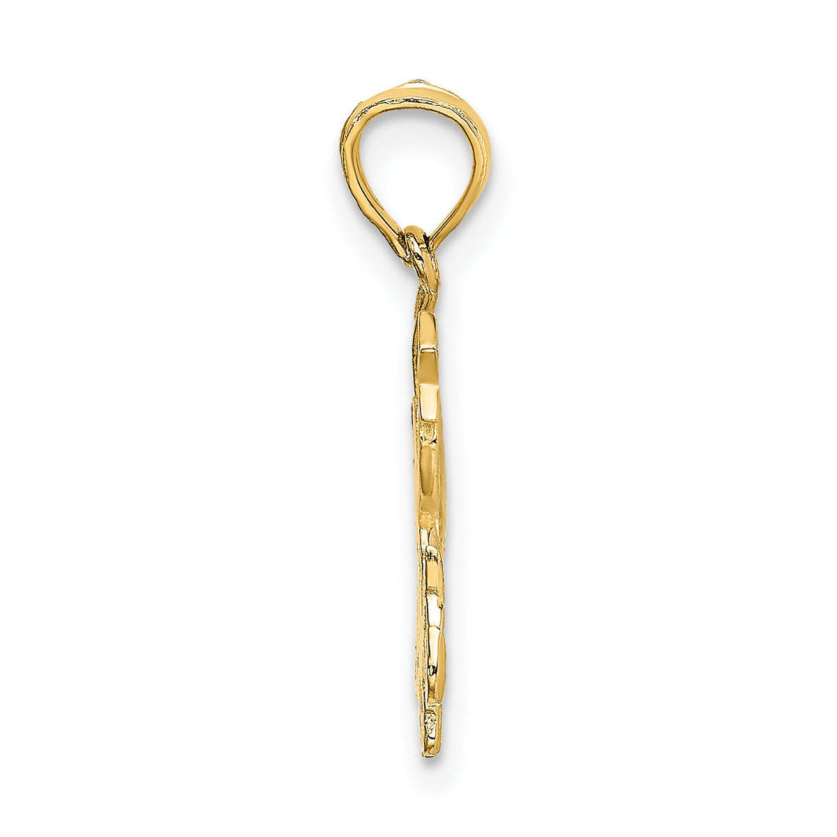 14K Angel Holding a Star on a Half Moon Charm-K6615