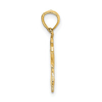 14K Angel Holding a Star on a Half Moon Charm-K6615