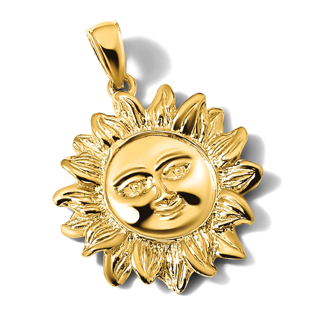14K Smiling Sun Charm-K6617