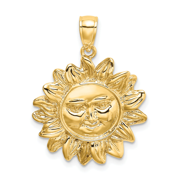14K Smiling Sun Charm-K6617