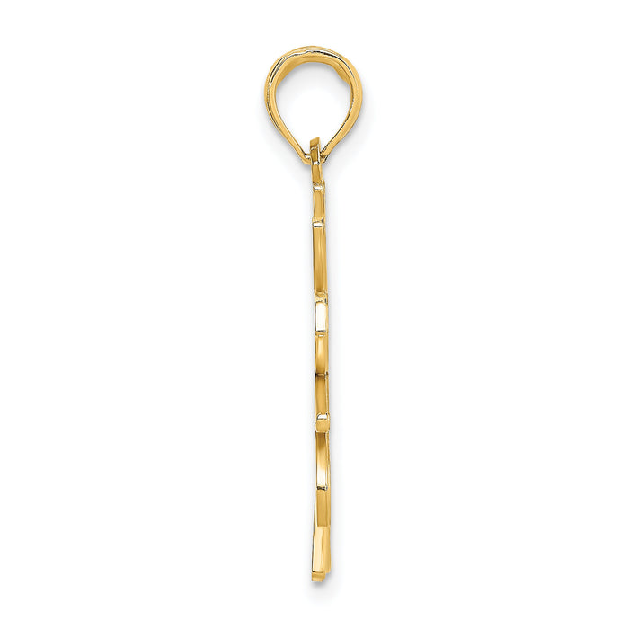 14K Cut-out Smiling Sun Charm-K6618