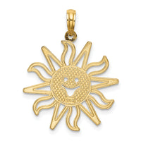14K Cut-out Smiling Sun Charm-K6618