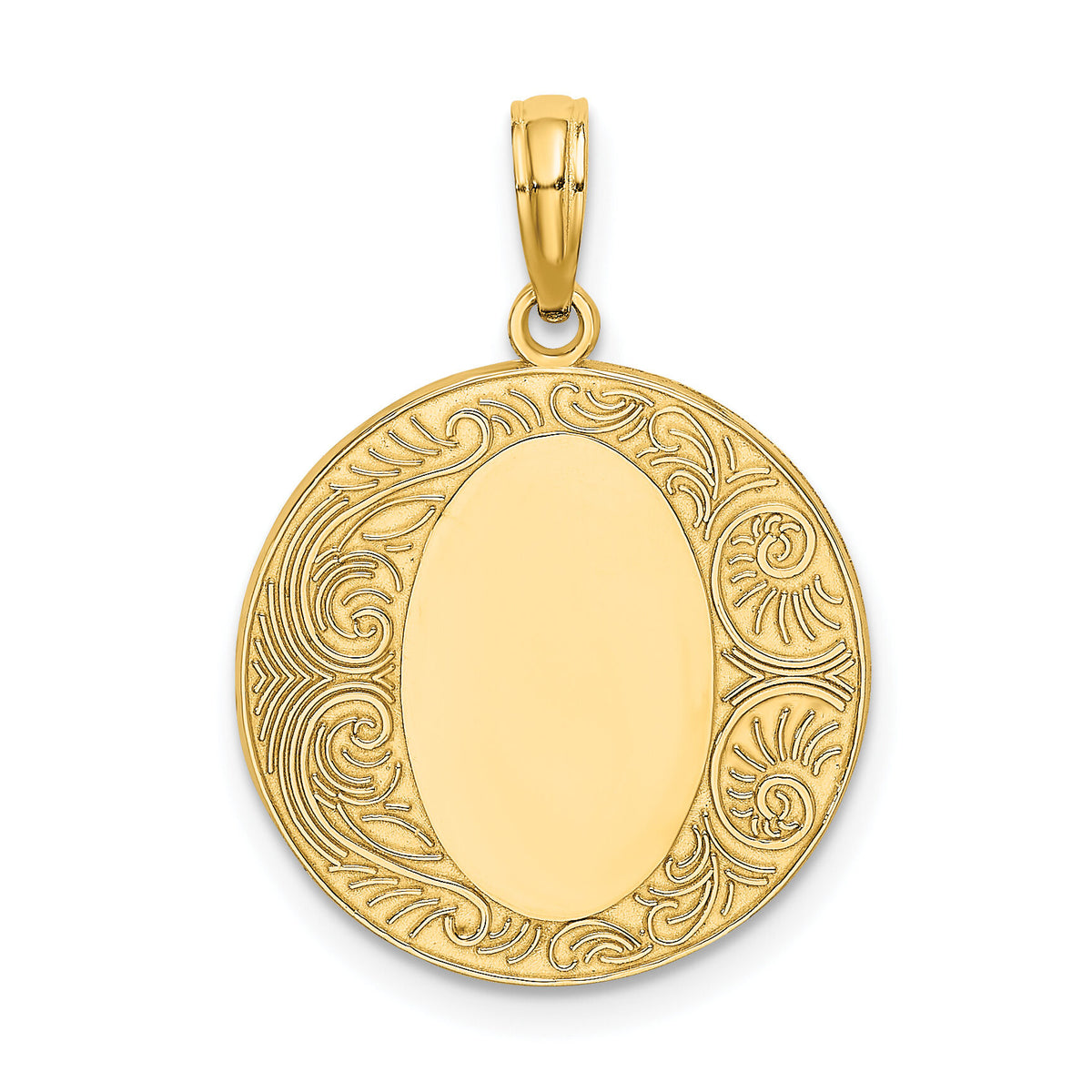 14K Circle Engraveable Center Charm-K6629