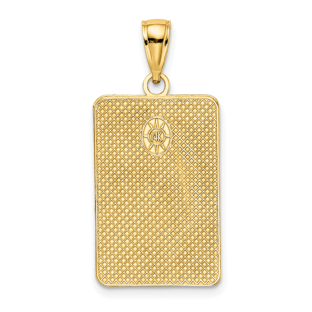 14K Rectangular Engraved Charm-K6633