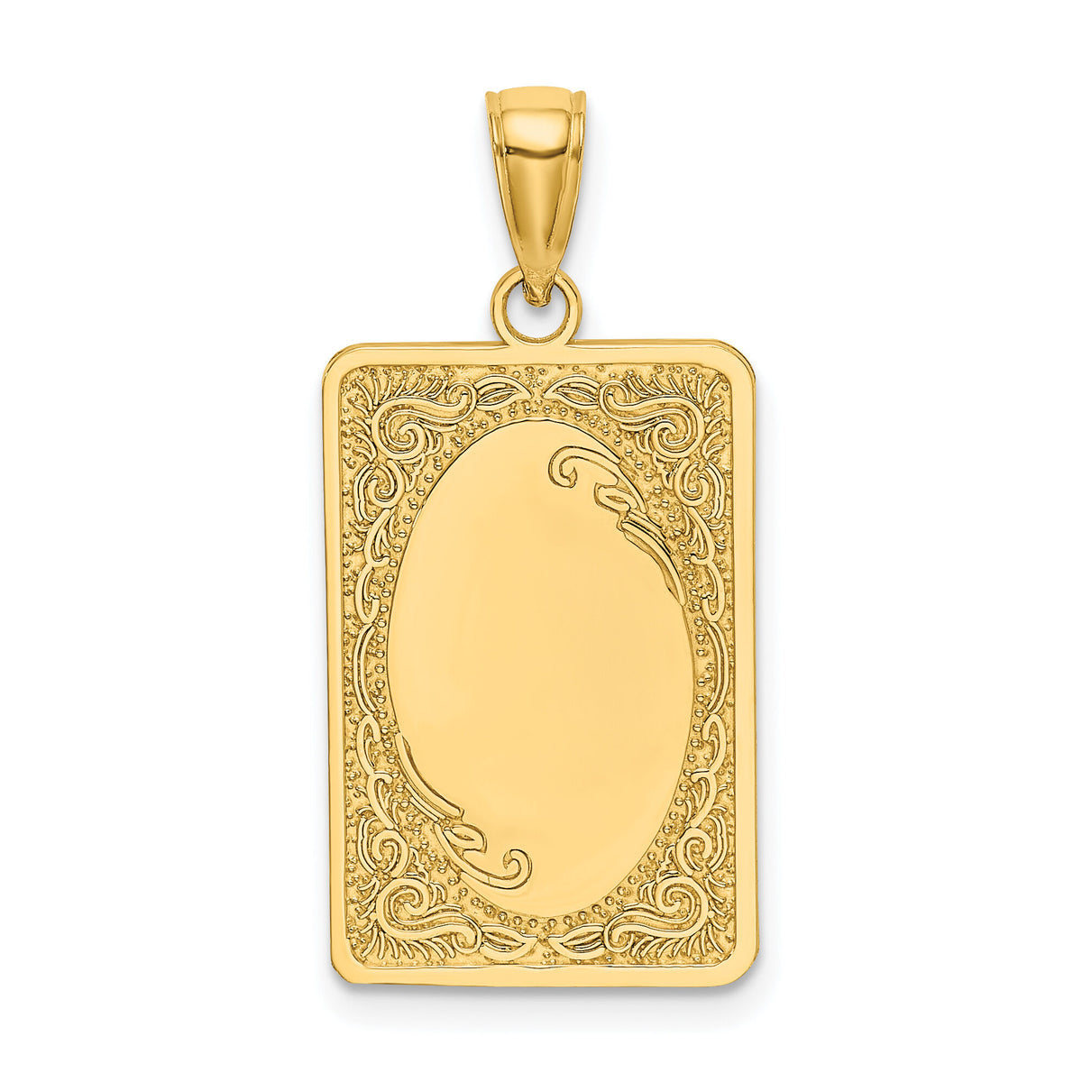 14K Rectangular Engraved Charm-K6633