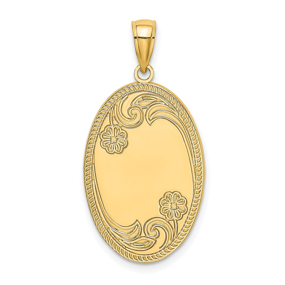 14K Oval with Engraveable Center Charm-K6637