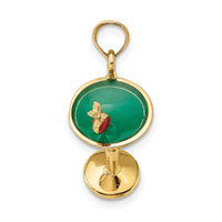 14K 3-D Green Enamel  Martini w/Cherry Charm-K6644