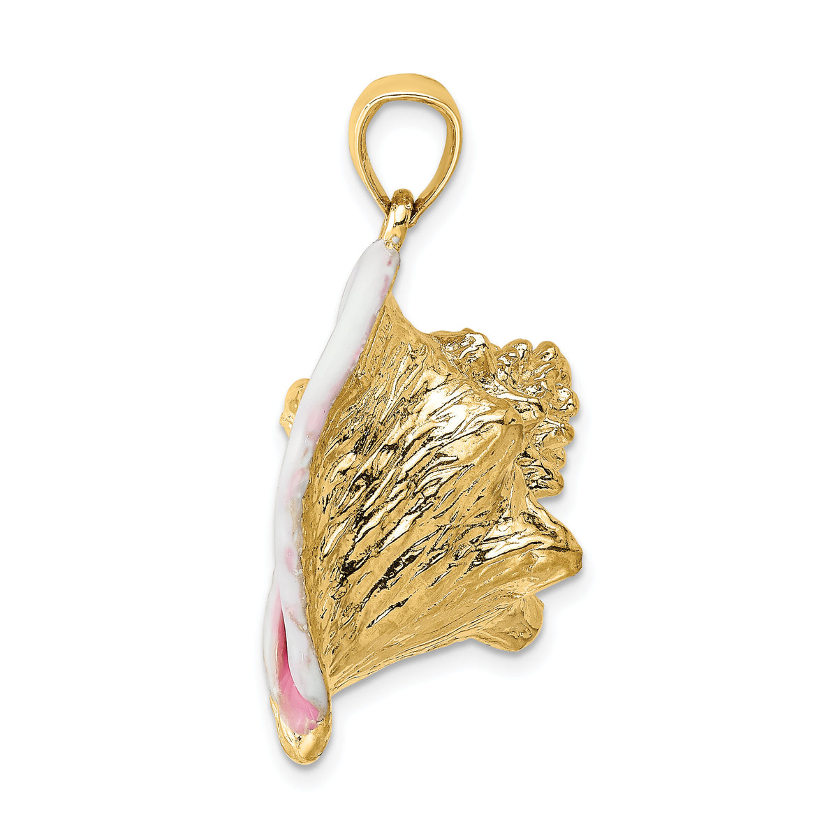 14K 3-D Enamel Large Conch Shell Charm-K6653