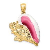 14K 3-D Enamel Large Conch Shell Charm-K6653