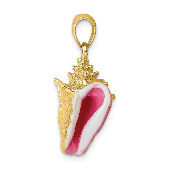 14K 3-D Enamel Conch Shell Charm-K6654