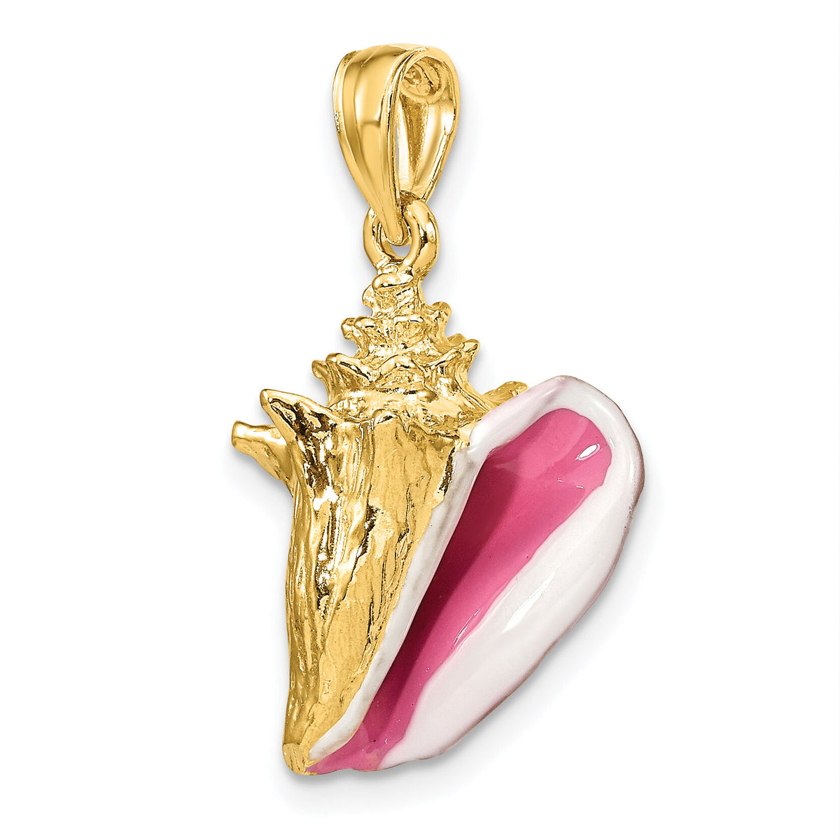 14K 3-D Enamel Conch Shell Charm-K6654
