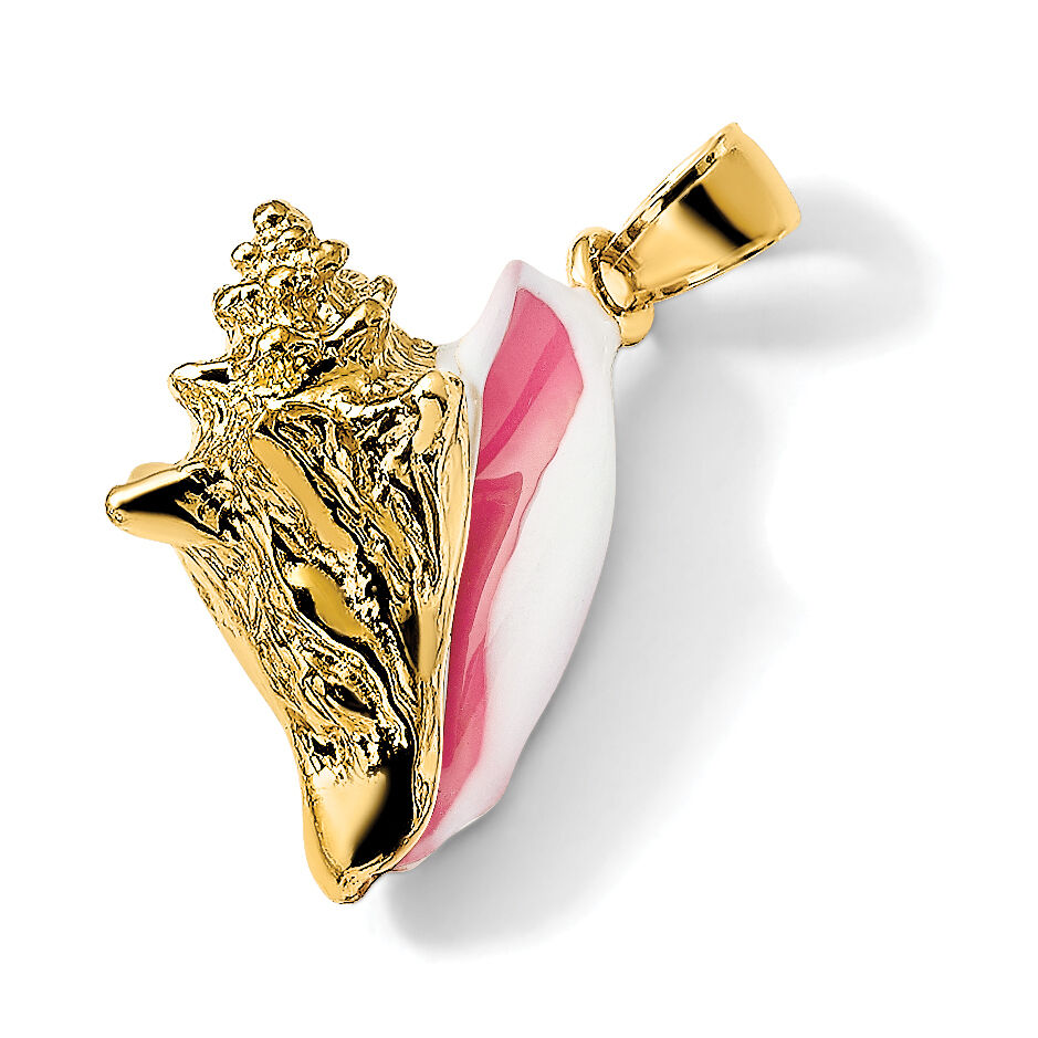 14K 3-D Enamel Conch Shell Charm-K6654