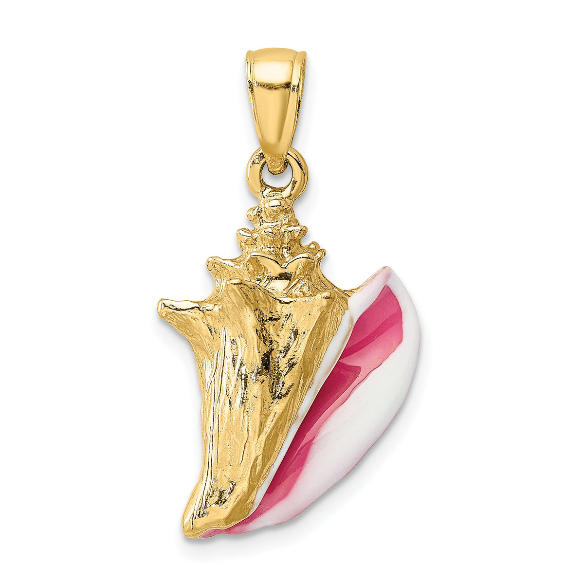 14K 3-D Enamel Conch Shell Charm-K6654