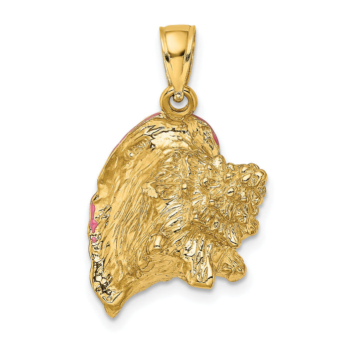 14K 3-D Enamel Conch Shell Charm-K6655
