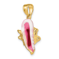 14K 3-D Enamel Conch Shell Charm-K6655