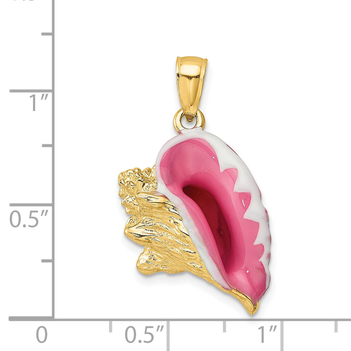14K 3-D Enamel Conch Shell Charm-K6655