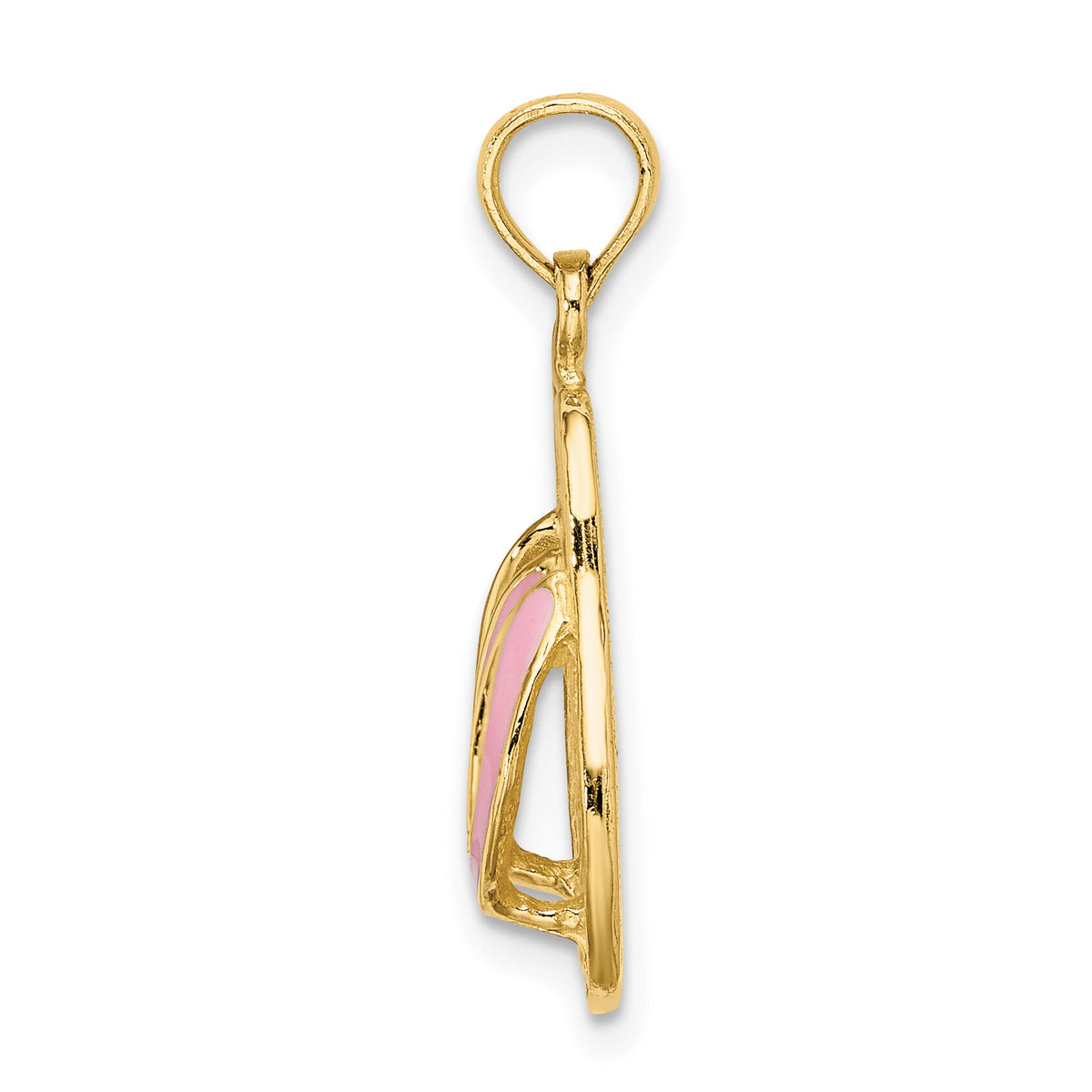 14k  3D W/ Pink Enamel Double Flip-Flop Charm-K6659