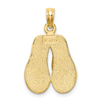 14k  3D W/ Pink Enamel Double Flip-Flop Charm-K6659