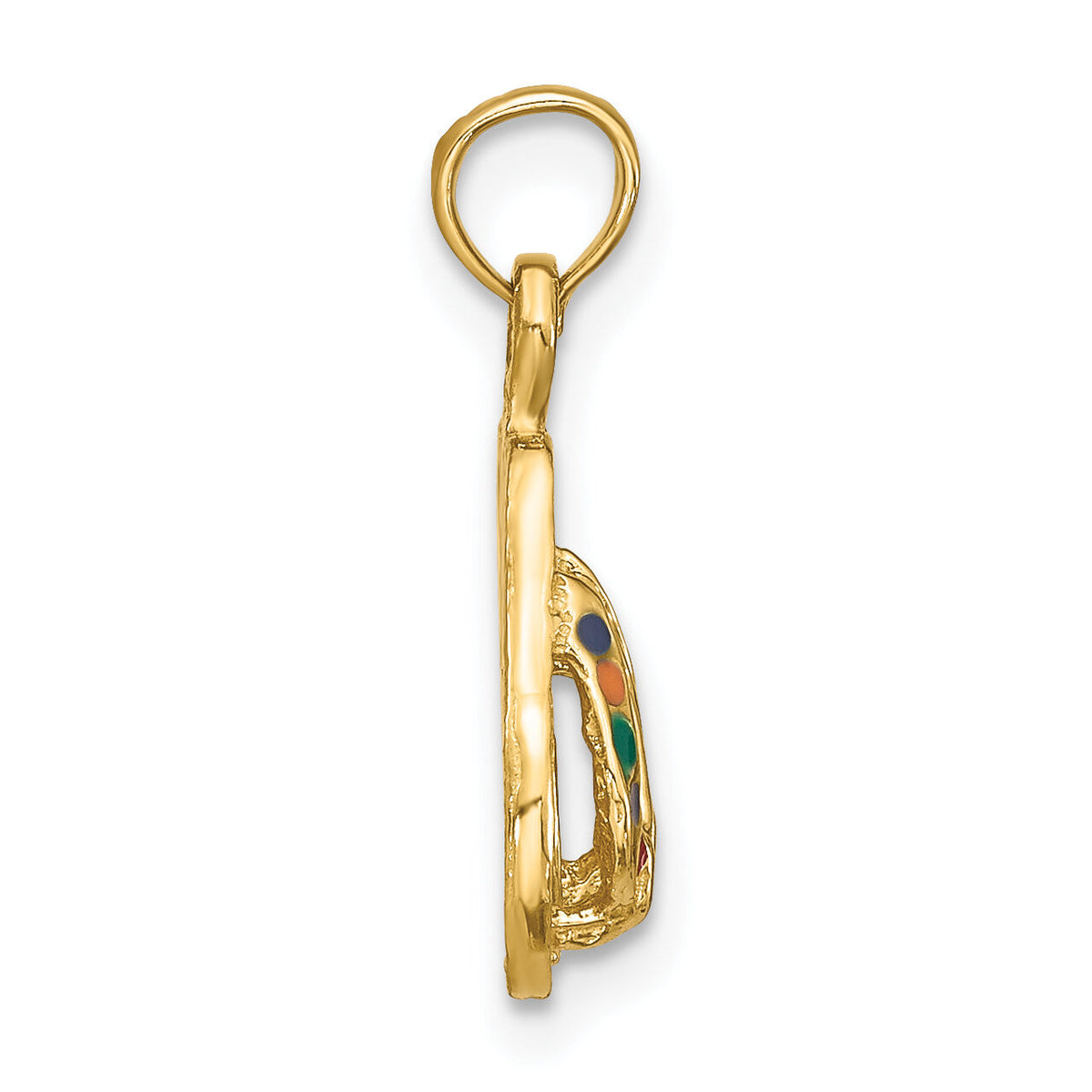 14k  3D W/ Multi-Color Enamel Double Flip-Flop Charm-K6663