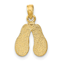 14k  3D W/ Multi-Color Enamel Double Flip-Flop Charm-K6663