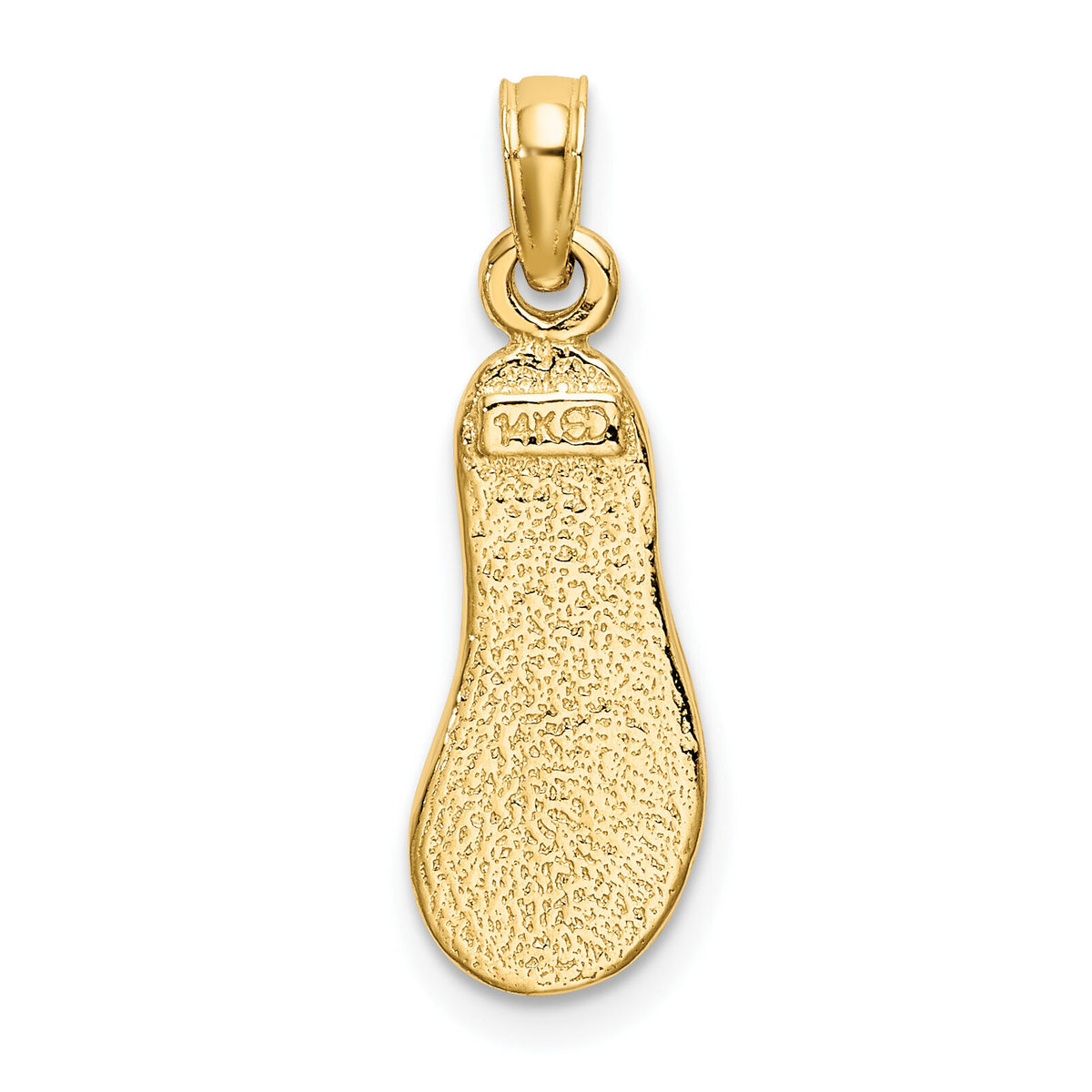 14k  3D W/ Green Enamel Single Flip-Flop Charm-K6668