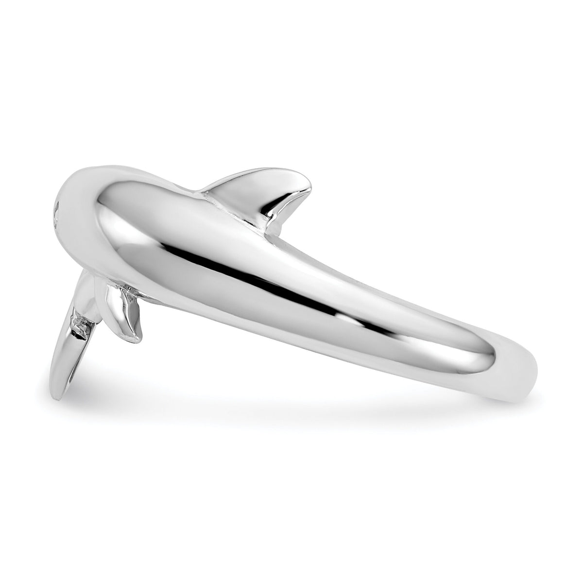 14k White Gold Dolphin Ring-K667