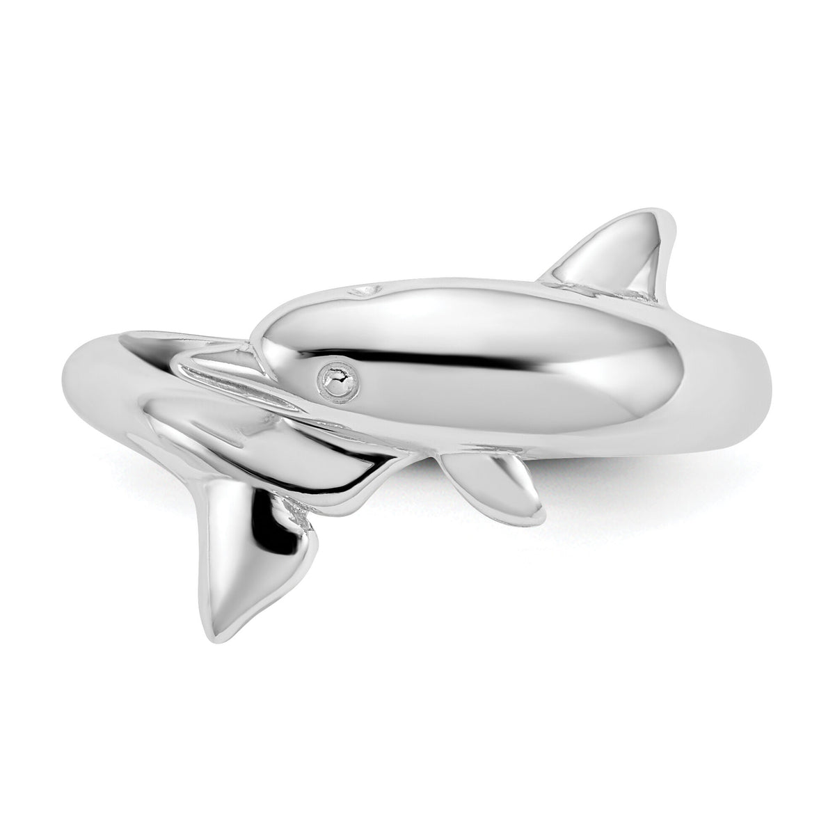 14k White Gold Dolphin Ring-K667