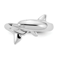 14k White Gold Dolphin Ring-K667