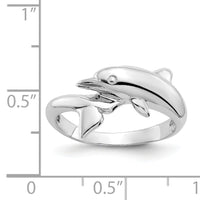 14k White Gold Dolphin Ring-K667