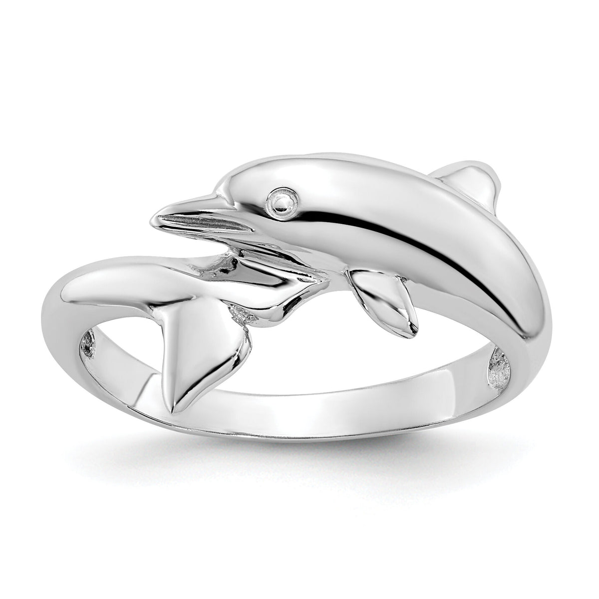 14k White Gold Dolphin Ring-K667