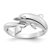 14k White Gold Dolphin Ring-K667