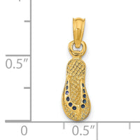 14k  3D W/ Blue Enamel Single Flip-Flop Charm-K6672