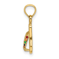 14k  3D W/ Multi-Color Enamel Single Flip-Flop Charm-K6674