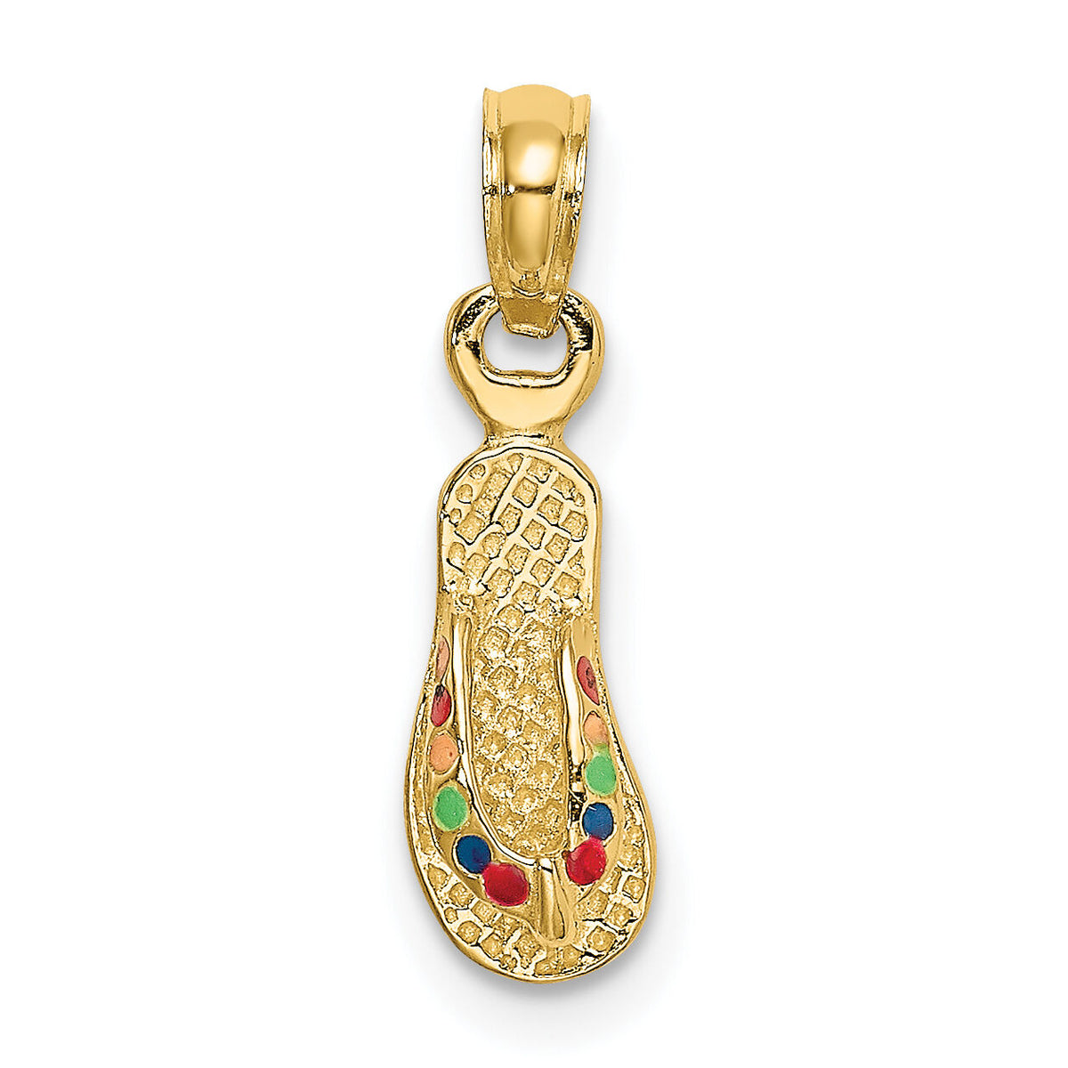 14k  3D W/ Multi-Color Enamel Single Flip-Flop Charm-K6674