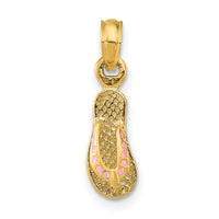 14k  3D W/ Pink Enamel Single Flip-Flop Charm-K6675